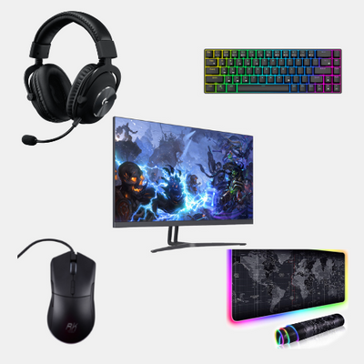27in 1440p Monitor + Mechanical Keyboard + Gaming Mouse + Mouse Pad